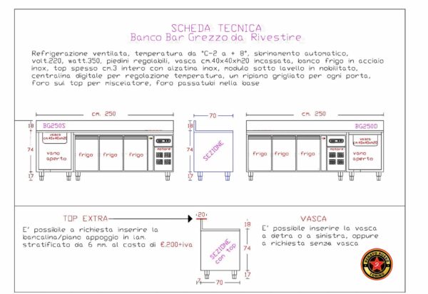 disegno banco bar